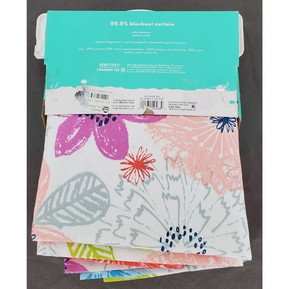 Pillowfort Nature Study Print Blackout Window Curtain 42" x 84" 1 Panel New - Picture 2 of 6